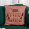 Fabulous “Will Trade Sister for Presents” Christmas Winter Santa Pillow Cover, Faux Leather, Pink, 40 x 40 cm, Leather-Like Feel view 4