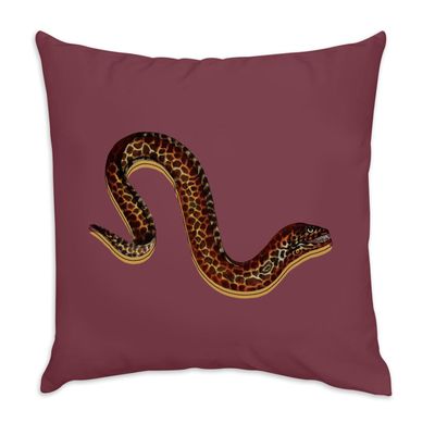 Fabulous Cushion Cover, Velvet, Red, Leopard Pattern, Biology Antique Illustration, 40 x 40 cm, Velvety