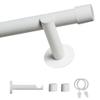 Voppi White Loft Curtain Rod, 25 mm × 280 cm, with Frog Set, Rollers and Bracket Finials view 2