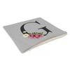 Gray Velour Cushion, G Gabrielle Gisle Floral Alphabet Design, 40 x 40 cm, Cover and Insert Included view 2