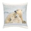 Fabulous Velvet-Feel Cushion, Mother Polar Bear and Cubs, 40 x 40 cm, Cover and Insert Included view 1