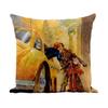 Fabulous Pillow Cover, Faux Leather, White, New York Manhattan Vintage Travel Art Deco 1930s Poster, 40 x 40 cm view 1
