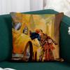 Fabulous Pillow Cover, Faux Leather, White, New York Manhattan Vintage Travel Art Deco 1930s Poster, 40 x 40 cm view 4