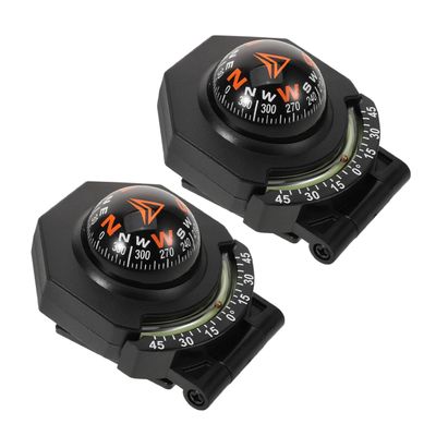 MOLUCKFU 2-Pack Car Compass with Inclinometer for Dashboard, High-Precision Portable ABS Compass for Travel and Road Trips
