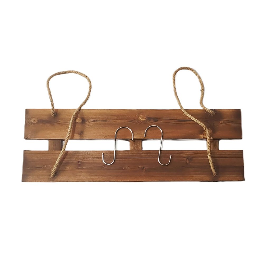 HCBUTAE Carbonized Wood Hanging Plant Shelf for Balcony Railings