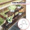 HCBUTAE Carbonized Wood Hanging Plant Shelf for Balcony Railings view 3
