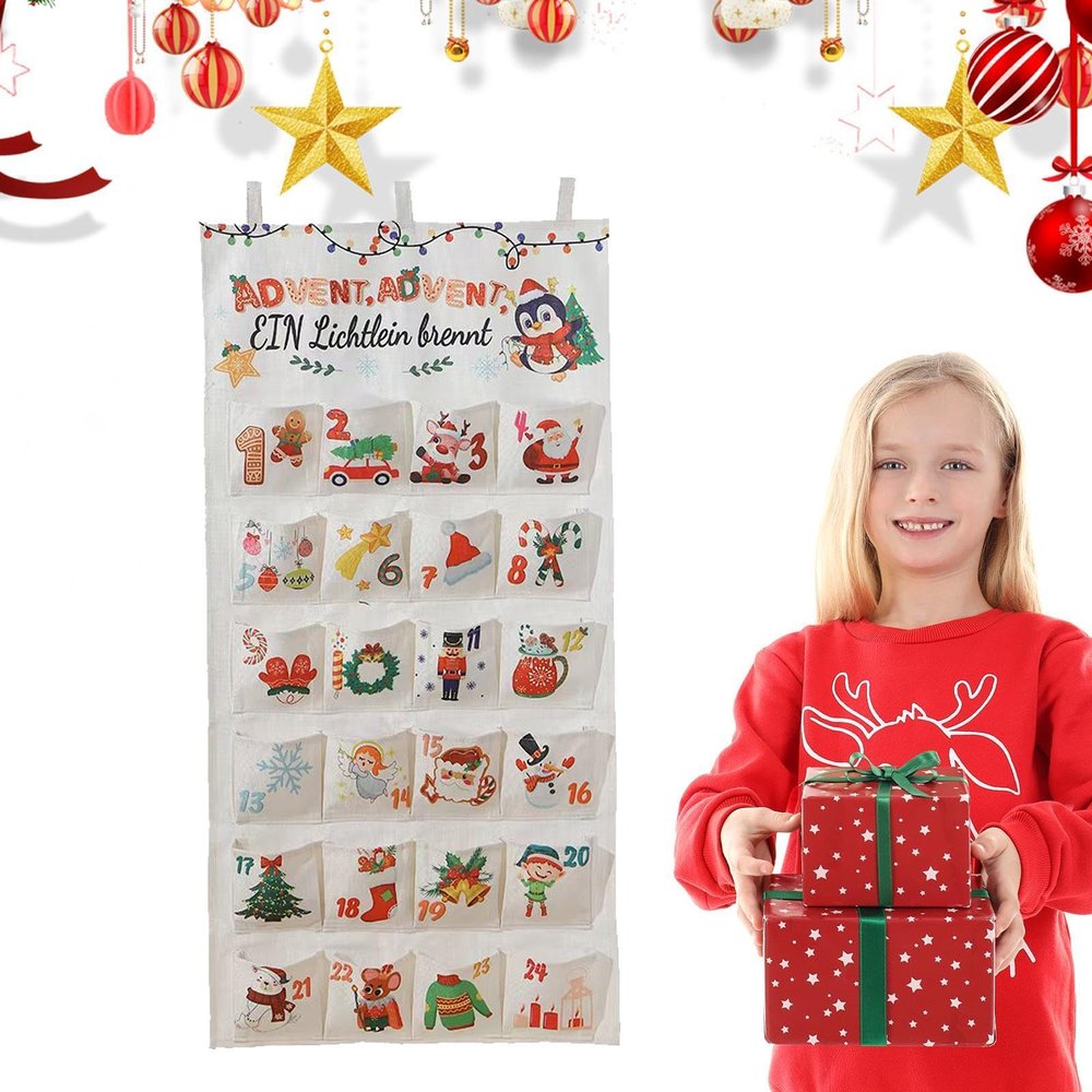 Acunny Fabric Advent Calendar, 24-Day Countdown