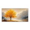 BOHUO Yellow and Gray Tree of Life Canvas Wall Art, Autumn Mountains, 50 x 100 cm, Unframed view 1