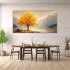 BOHUO Yellow and Gray Tree of Life Canvas Wall Art, Autumn Mountains, 50 x 100 cm, Unframed view 2