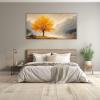 BOHUO Yellow and Gray Tree of Life Canvas Wall Art, Autumn Mountains, 50 x 100 cm, Unframed view 3