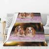 Cavalier King Charles Spaniel White and Brown Dogs Cozy Blanket, Warm Flannel Fleece Throw, 60 x 80 in view 1