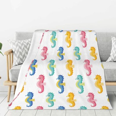 Seahorse Plush Flannel Fleece Bedspread/Throw Blanket, 60 x 80 in