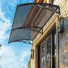 Door Awning with UV, Rain and Snow Protection, Aluminum and Polycarbonate, 150 x 140 cm, Gray view 1