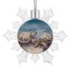 Christmas Snowflake Ornaments with Two Turtles and Shells view 1