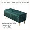 DRFGNF Velvet Upholstered Storage Bench with Footrest, Creamy White, 60 x 40 x 45 cm (24 x 16 x 18 in) view 2