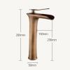 Vintage Antique Brass Waterfall Bathroom Faucet, Single-Hole Mount view 3