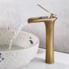 Vintage Antique Brass Waterfall Bathroom Faucet, Single-Hole Mount view 4