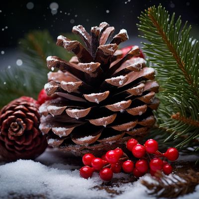 Wallphantom Christmas Paint by Numbers for Adults, Pine Cone Snow Scene, DIY Oil Painting Kit with Acrylic Paint, Gift for Teen Boys, 40 x 50 cm, Unframed