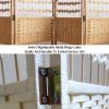 Woven Folding Room Divider, White, 4/5/6 Panels, Freestanding, 50 x 30 cm, 5-Piece view 4