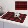 Microfiber Dish Drying Mat for Kitchen Counter, 24 x 18 in, Red and Black Checkered view 1