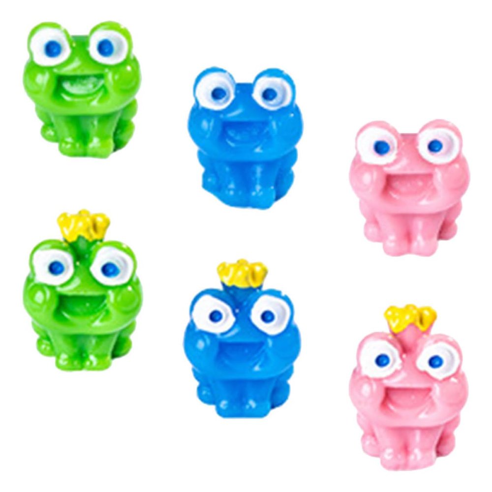 Happyyami Miniature Frog Figurines with Crowns, 6-Piece Resin Set