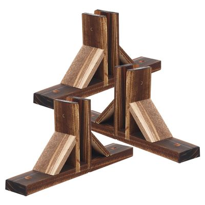 Toddmomy 3-Piece Wooden Fence Base, Weather-Resistant Garden Fence Support