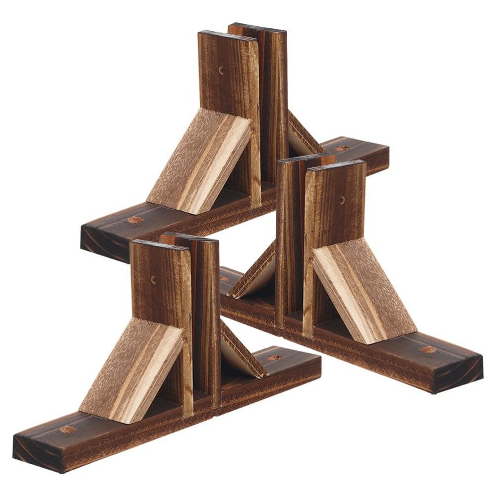 Toddmomy 3-Piece Wooden Fence Base, Weather-Resistant Garden Fence Support