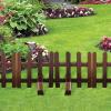 Toddmomy 3-Piece Wooden Fence Base, Weather-Resistant Garden Fence Support view 2
