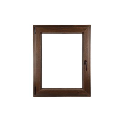 ALUCON 500 x 900 mm uPVC Casement Window, 50 x 90 cm, Interior/Exterior Walnut, DIN Left-Handed