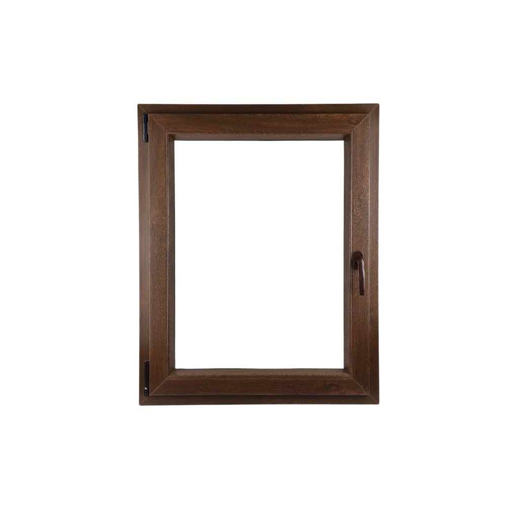 ALUCON 500 x 900 mm uPVC Casement Window, 50 x 90 cm, Interior/Exterior Walnut, DIN Left-Handed