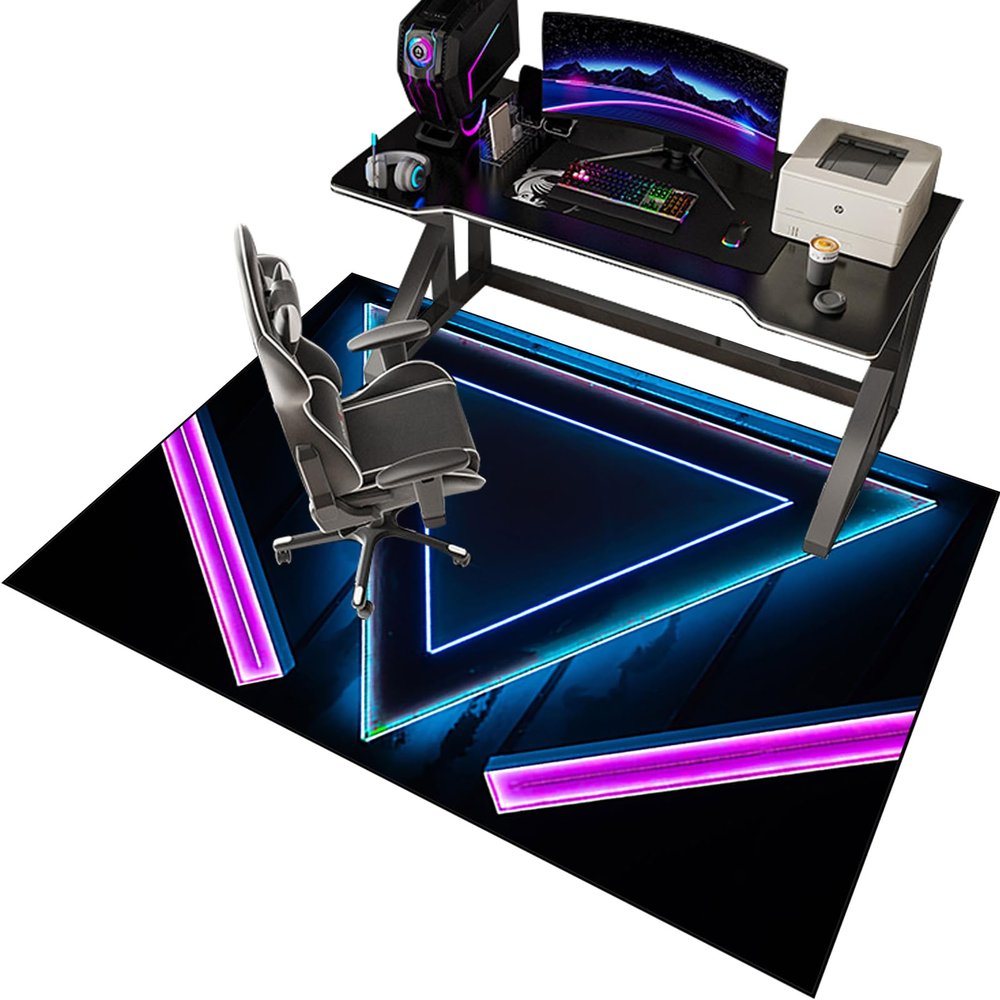 EYKWKB 120 x 180 cm Gaming Chair Mat for Hard Floors, Scratch-Resistant and Non-Slip