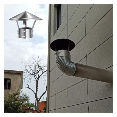 Innovative Stainless Steel Cone Cap for Fireplaces, Galvanized, Rain Guard, D 9 x 25 cm