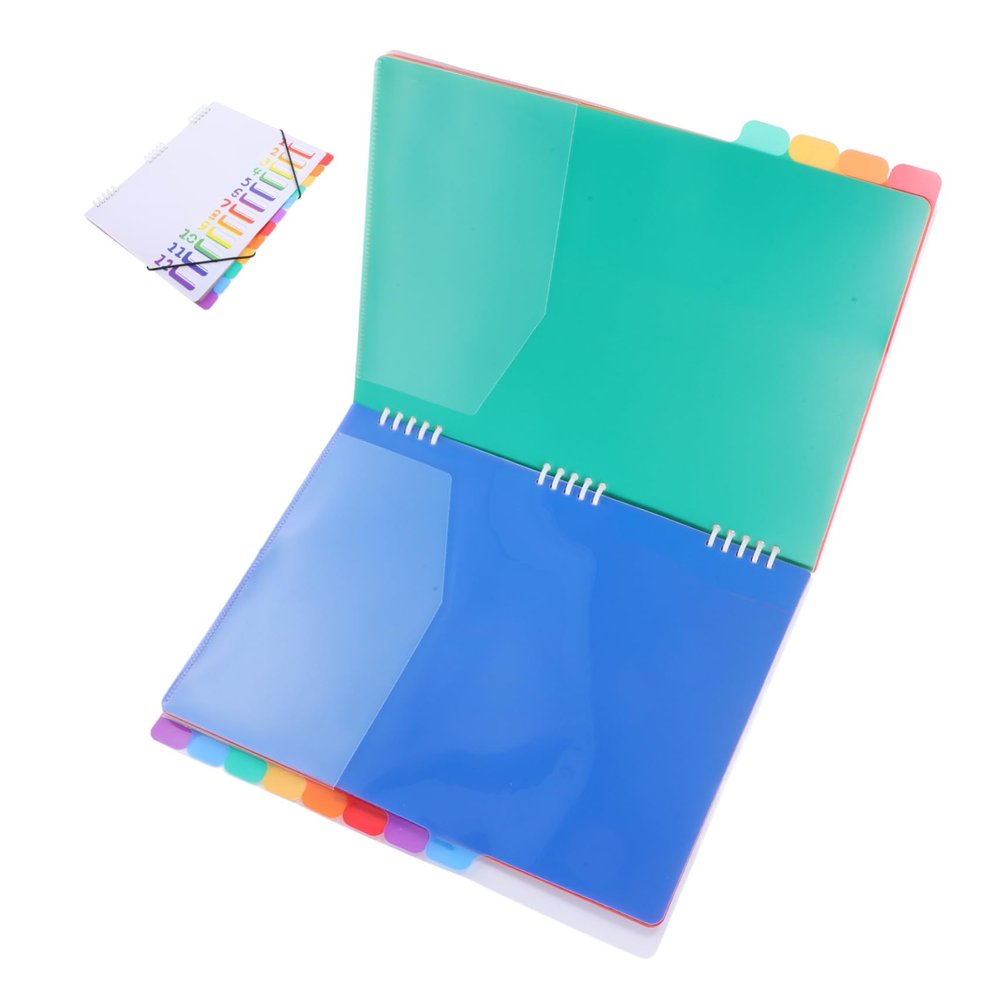 A4 Accordion File Organizer with 12 Sections, White