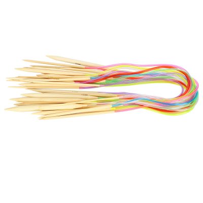 Colorful Double-Pointed Bamboo Circular Knitting Needles, 60 cm