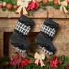 CHANGLEI Christmas Stocking with Guitar and Piano Pattern, 18 in, Black view 3