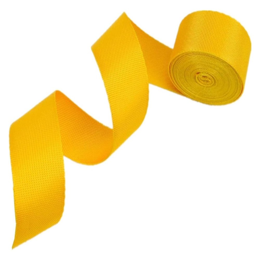 38 mm Yellow Nylon Webbing for Garden Ties, Bags and DIY Projects