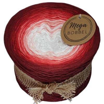 MegaBobbel Strawberry Ice A328 (Outer Color: Malaga) Gradient Yarn, 3-Ply, 750 m