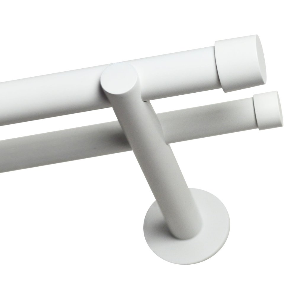 Voppi White Steel Double Curtain Rod, 19 mm, 420 cm