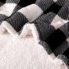 Elegant Comfort Ultra-Soft Fleece Throw with Velvet Touch, Buffalo Check, Reversible Micro-Sherpa Backing, Black view 3
