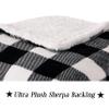 Elegant Comfort Ultra-Soft Fleece Throw with Velvet Touch, Buffalo Check, Reversible Micro-Sherpa Backing, Black view 4
