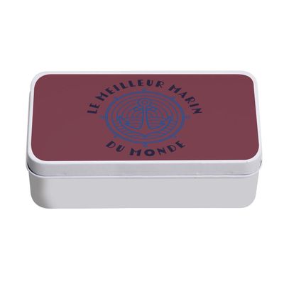 Fabulous Metal Box, Red, “The Best Marin in the World” Design, 11 x 18.5 x 5.5 cm