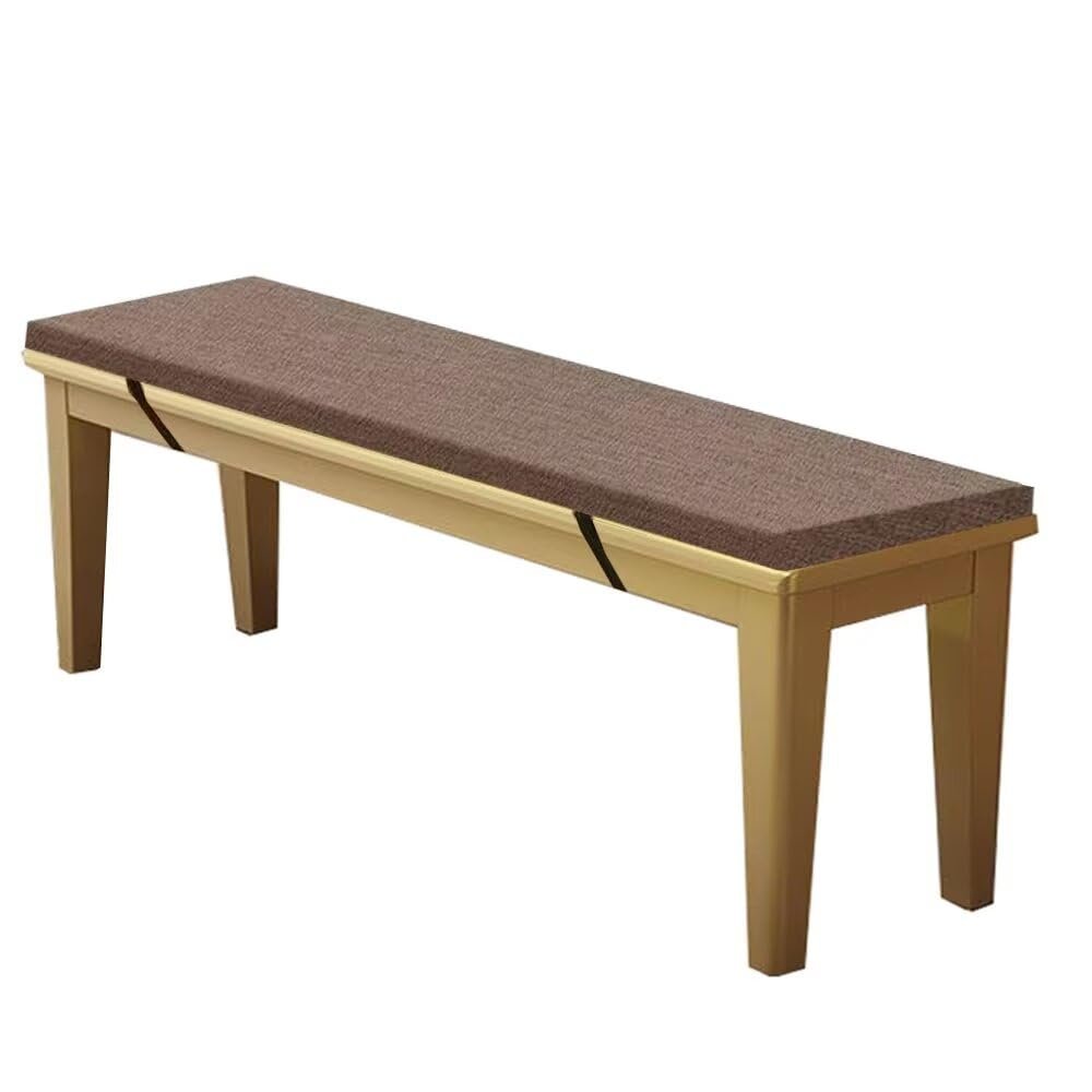 WEALSFUN Non-Slip Bench Cushion, Washable Cover, Brown, 100 x 40 x 3 cm
