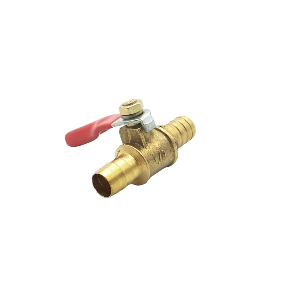 BYLSAGWHT 10 mm Hose Barb x 10 mm Hose Barb Two-Way Brass Ball Valve for Oil, Water, and Air