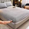 JIANINGHOME Flannel Fitted Sheet 100 x 200 cm, Warm Plush Winter Sheet with Cashmere Touch for Box Spring Beds view 3