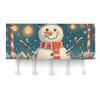 MNVTSKOP Merry Christmas Snowman Wall-Mounted Key Rack with 5 Hooks view 1
