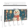 MNVTSKOP Merry Christmas Snowman Wall-Mounted Key Rack with 5 Hooks view 2