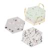 Hexagonal Ceramic Coasters with Stand, Classic Decorative view 1