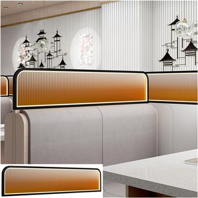 MaiBuL LNNW Stainless Steel Dining Area Divider, Decorative Striped Countertop Divider for Office Restaurants (Black, 35 x 120 cm/13.77 x 47.24 in)