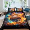 Basketball 3D-Printed Duvet Cover Set, 90 x 190 cm, 3-Piece, Microfiber, with Zipper and 2 Pillowcases view 1