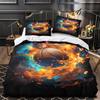 Basketball 3D-Printed Duvet Cover Set, 90 x 190 cm, 3-Piece, Microfiber, with Zipper and 2 Pillowcases view 3
